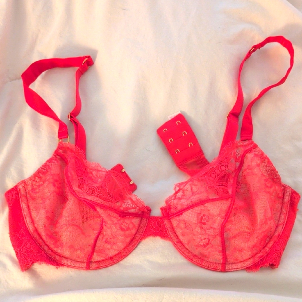 Victoria's Secret Red Lace Bra 34D